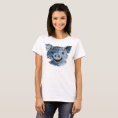 T-shirt Cochon Patchwork en Denim (Devant entier)