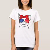 T-shirt cochon patriotique (Devant)