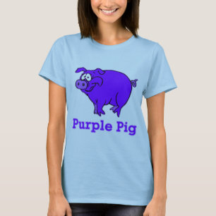 T-shirt Cochon pourpre sur le vêtement, les grenouilles, 
