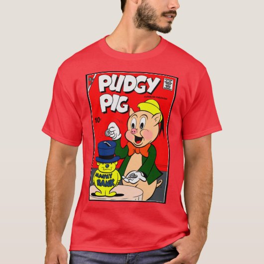 T-Shirt Cochon Roux Classique (Devant)