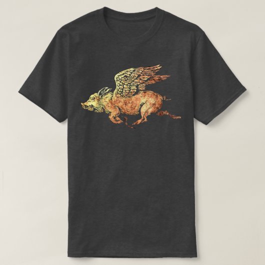 T-shirt Cochon volant avec ailes Voler Cochon Amateurs (Design devant)