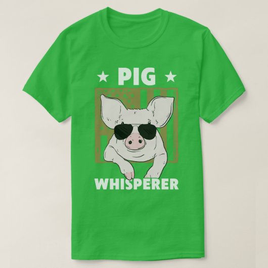 T-shirt Cochon Whisperer Conception de porc pour hommes él (Design devant)
