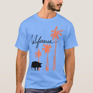T-shirt Cochons de Californie et palmiers Premium