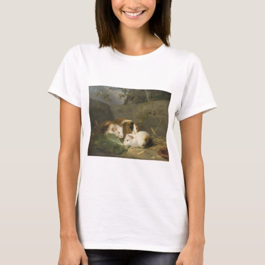 T-shirt Cochons de Guinée (par George Morland) (Devant)
