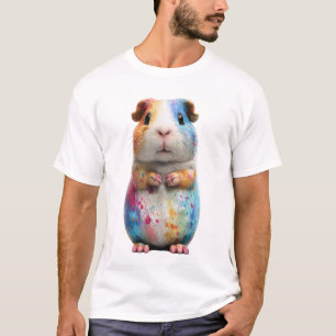 T-shirt Cochons d'Inde aux éclaboussures de peinture color