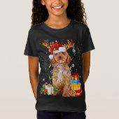 T-Shirt Cockapo Reindee Noël lumières Drôle Chien Noël (Devant)
