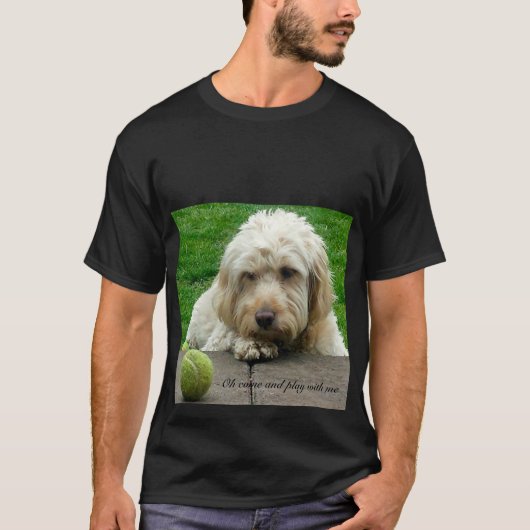 T-shirt Cockapoo avec la boule (Devant)