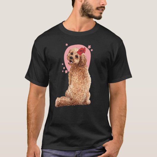 T-shirt Cockapoo Dog flower (Devant)