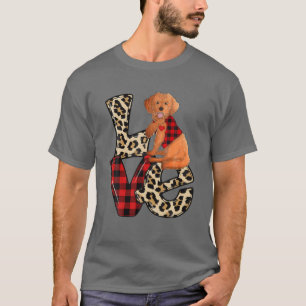 T-shirt Cockapoo Love Leopard Plaid Happy Valentines Day D