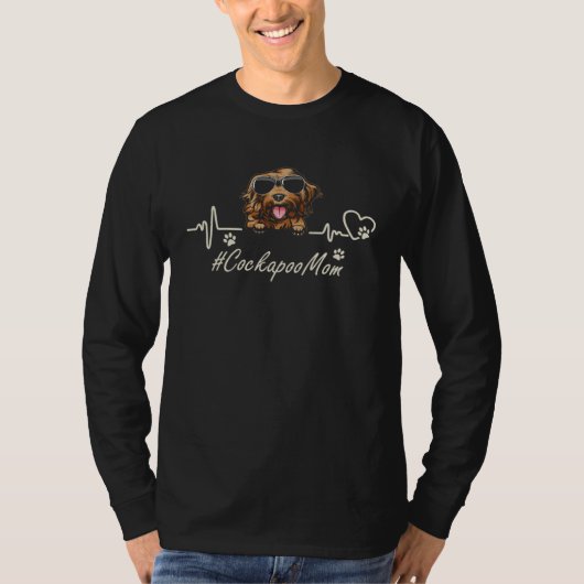 T-shirt Cockapoo Mom Heartbeat With Dog Cool For Mothers D (Devant)