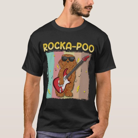 T-shirt Cockapoo Rockstar Rocka Poo Chien  Maître du Blues (Devant)