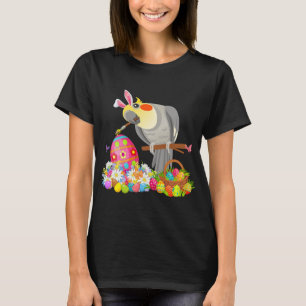 T-shirt Cockatiel de lapin de Pâques Dessin Oeufs de choco