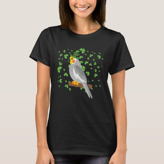 T-shirt Cockatiel Leprechaun Shamrock St Patricks Day (Devant)