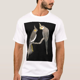 T-shirt Cockatiel Pair - Nymphicus hollandicus sur Black