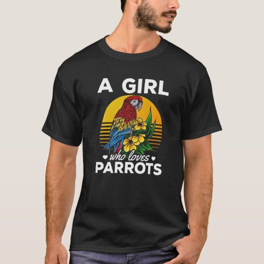 T-shirt Cockatiel Parrot Bird Est Une Fille Qui Aime Les P (Devant)