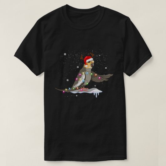 T-shirt Cockatiel Parrot - Oiseau Père Noël Arbre de Noël (Design devant)