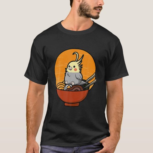 T-shirt Cockatiel Ramen Amusant Lutino Cockatoo Parrot Bir (Devant)
