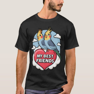 T-shirt Cockatiels My Best Friends Heart Clouds Design Gir
