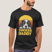 T-shirt Cocker Daddy Cute English Cocker Spaniel Puppy Dad (Devant)