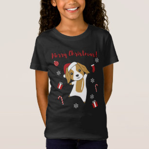 T-Shirt Cocker Espagnol Chien de Noël Animaux d'hiver Chie