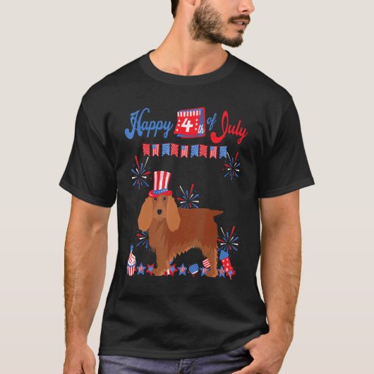 T-shirt Cocker Spaniel 4 juillet (Devant)