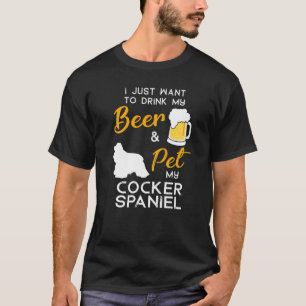 T-shirt Cocker Spaniel Chien Propriétaire de la bière Noël