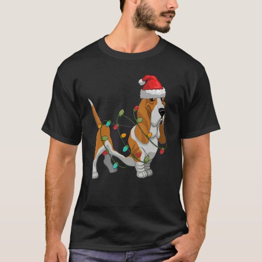T-shirt Cocker Spaniel Chien Santa Hat Lights Christmas Pa (Devant)