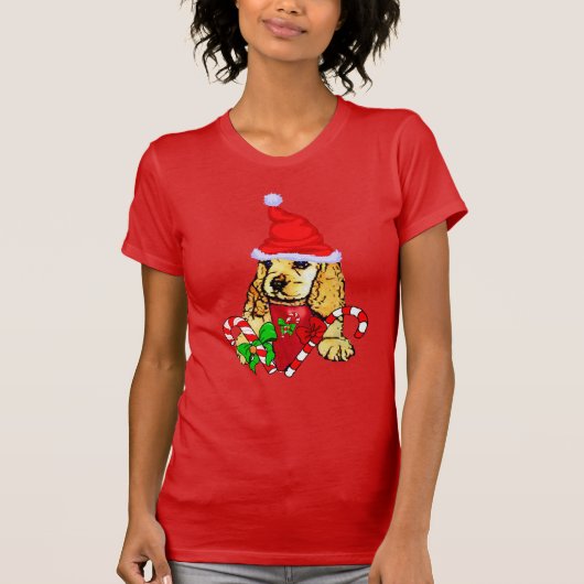 T-shirt Cocker Spaniel Christmas Joyeux (Devant)