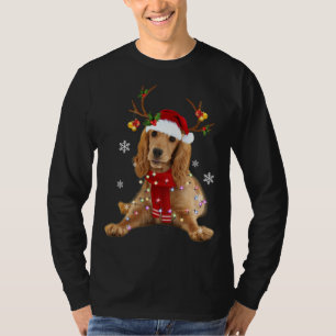 T-shirt Cocker Spaniel Christmas Reindee Lumières de Noël