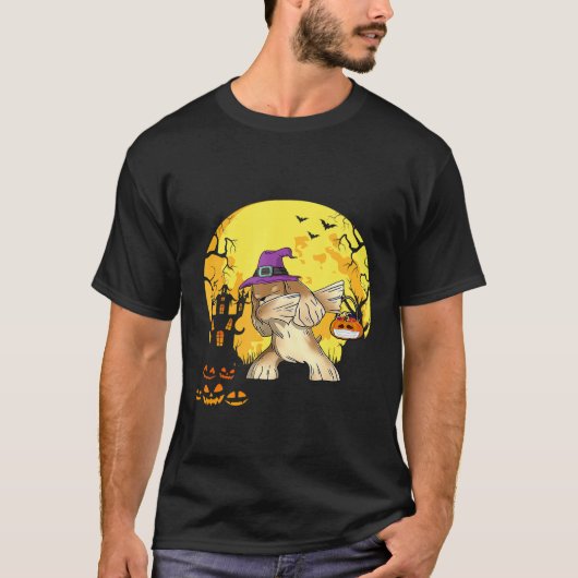 T-shirt Cocker Spaniel Dabbing sorcière Citrouille Drôle C (Devant)
