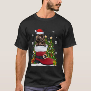 T-shirt Cocker Spaniel dans la chaussure Santa Hat Ugly Ch