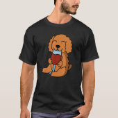 T-shirt Cocker Spaniel Drinking Wine Dog (Devant)