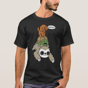 T-shirt Cocker Spaniel équitation Sloth Tortoise Chien