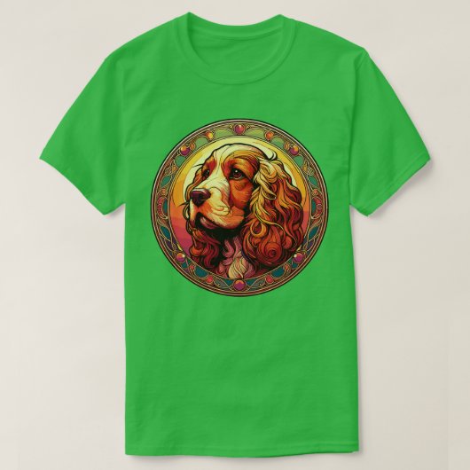 T-shirt Cocker Spaniel Graphisme Art Nouveau Design (Design devant)