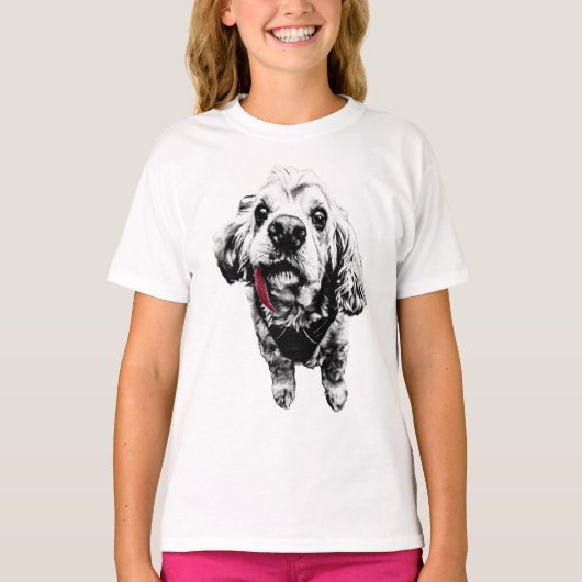T-shirt Cocker Spaniel – Langue Rouge, Vrai Panache (Devant)