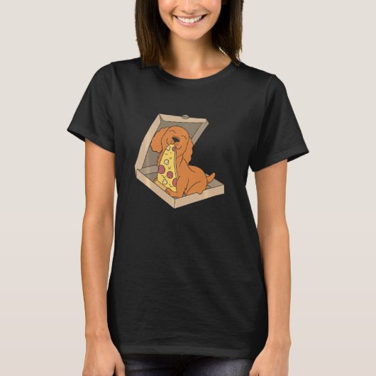 T-shirt Cocker Spaniel Manger Pizza Chien 1 (Devant)