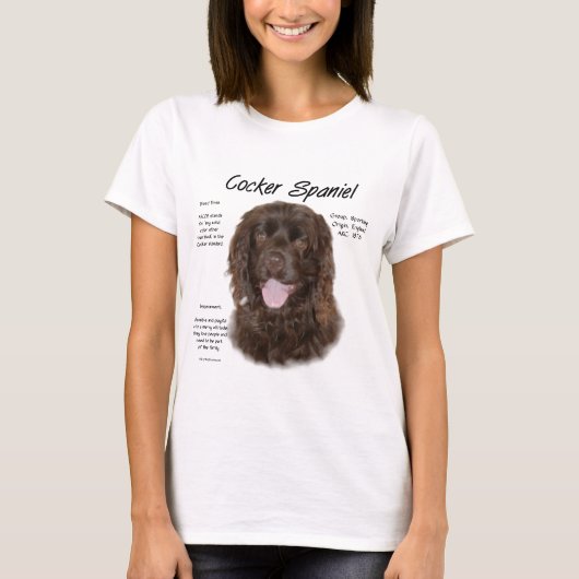 T-shirt Cocker Spaniel (né) Histoire Design (Devant)