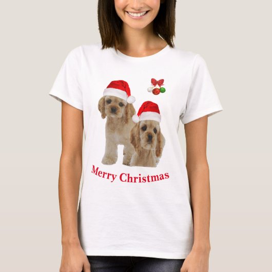 T-shirt Cocker spaniel Noël (Devant)