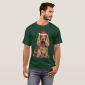 T-shirt Cocker Spaniel Noël drôle Santa Chien (Devant entier)