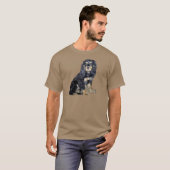 T-shirt Cocker Spaniel (noir et feu) (Devant entier)