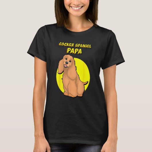 T-shirt Cocker Spaniel Papa Red Cocker Spaniel Dog Father (Devant)