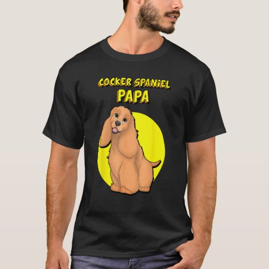 T-shirt Cocker Spaniel Papa Red Cocker Spaniel Dog Father (Devant)