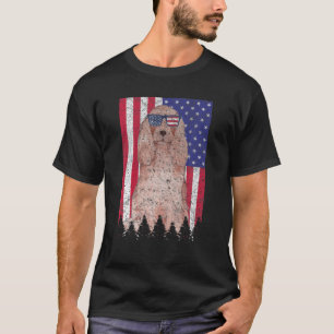 T-shirt Cocker Spaniel Patriotic Chien USA Pride American