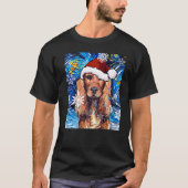 T-shirt Cocker Spaniel Père Noël Starry Night Chien Noël P (Devant)