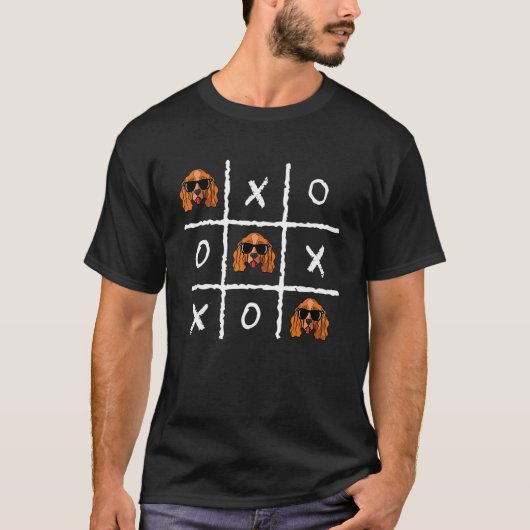 T-shirt Cocker Spaniel Tic Tac Toe Tic Tac Toe Nostalgale  (Devant)