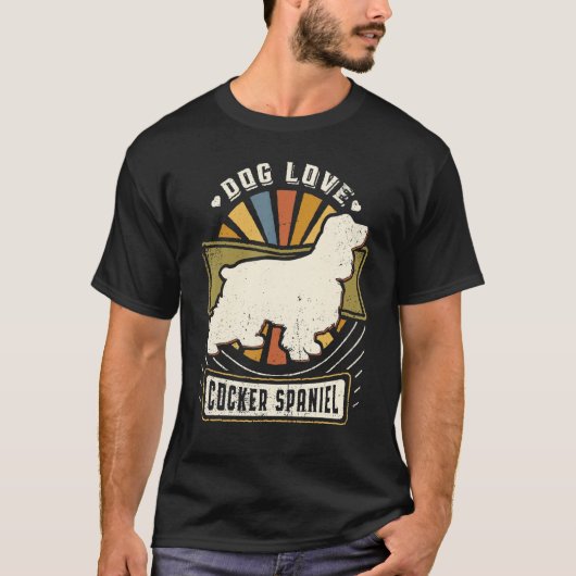 T-shirt Cocker Spaniel Vintage Classic Retro Dog (Devant)