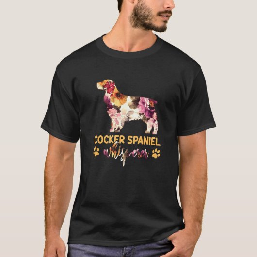 T-shirt Cocker Spaniel Whisperer Flower Chien (Devant)