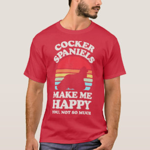 T-shirt Cocker Spaniels me rendent heureux Sunset Retro po