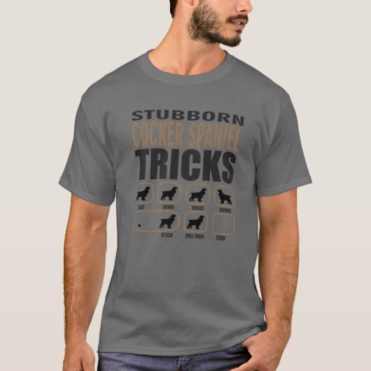 T-shirt Cocker Stubborn Design Espagnol Pour Chien Passion (Devant)