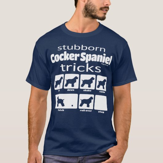 T-shirt Cocker têtu Spaniel Tricks (Devant)